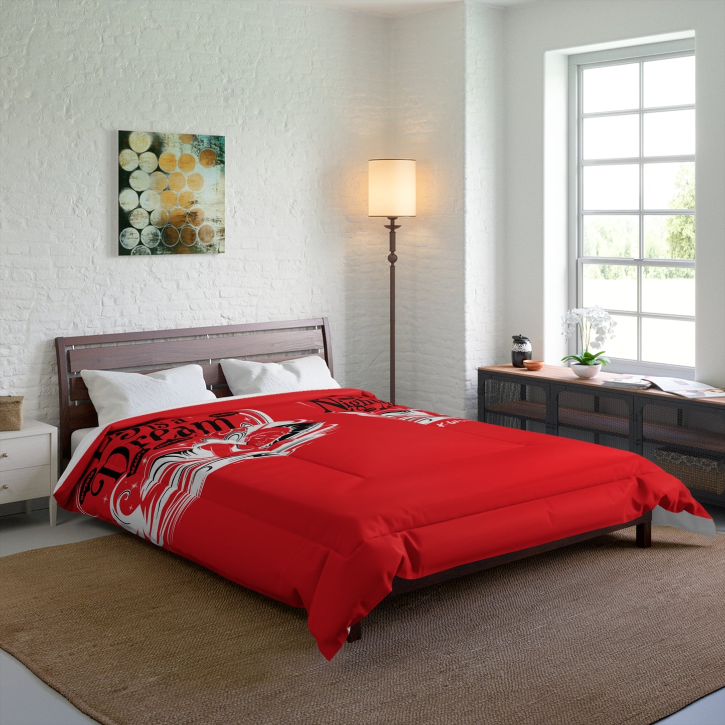 Life Is A Dream Comforter - Cozy Bedding, Fun Bedroom Decor, Unique Gift for Teens, Playful Sleep Essentials, Red Comforter Set