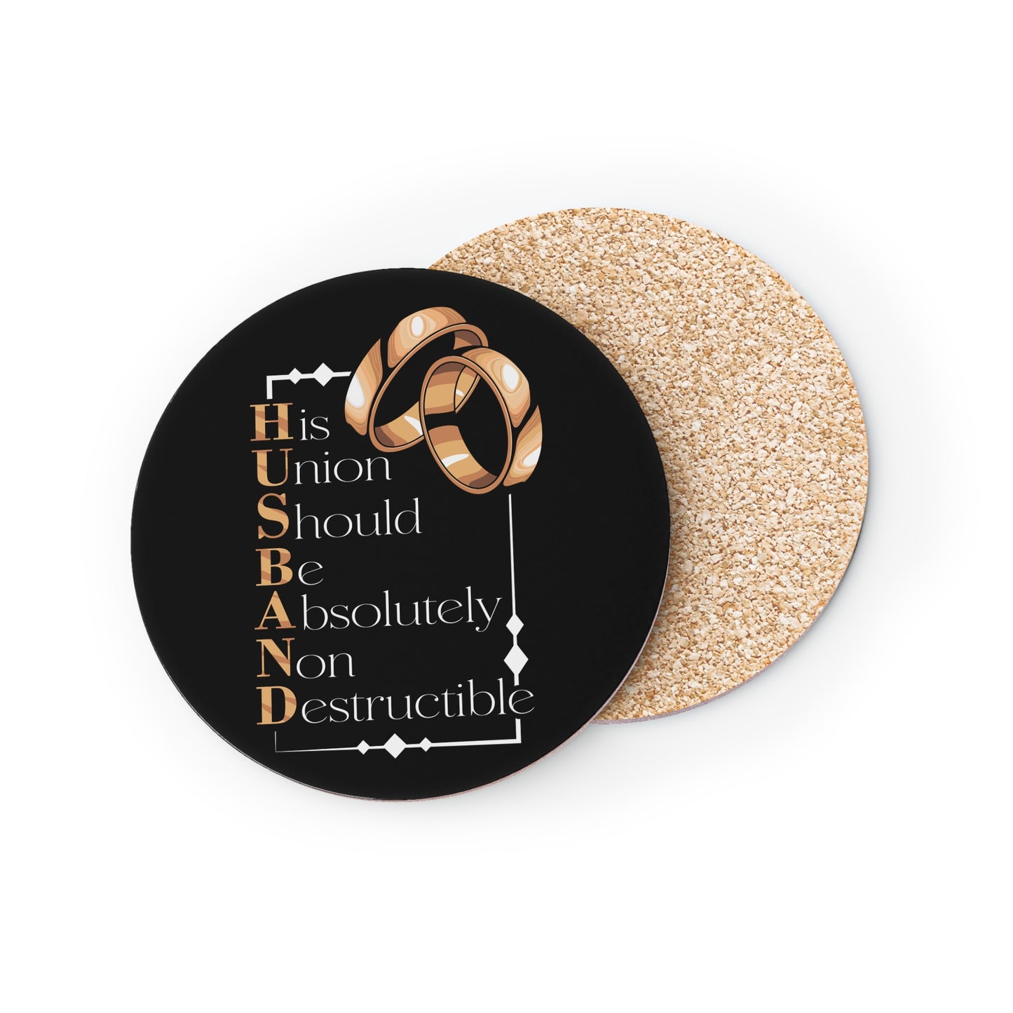 Husband Wedding Rings Coaster — 'His Union Should Be Absolutely Non Destructible' Drink Coaster