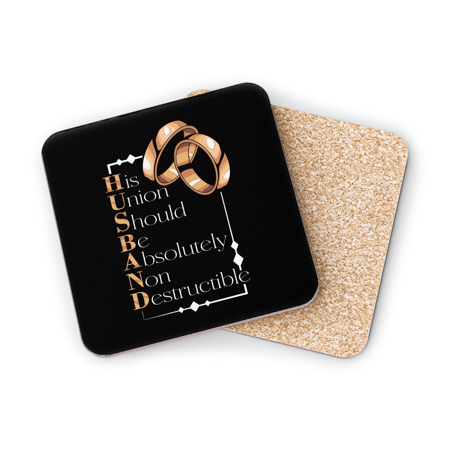 Husband Wedding Rings Coaster — 'His Union Should Be Absolutely Non Destructible' Drink Coaster