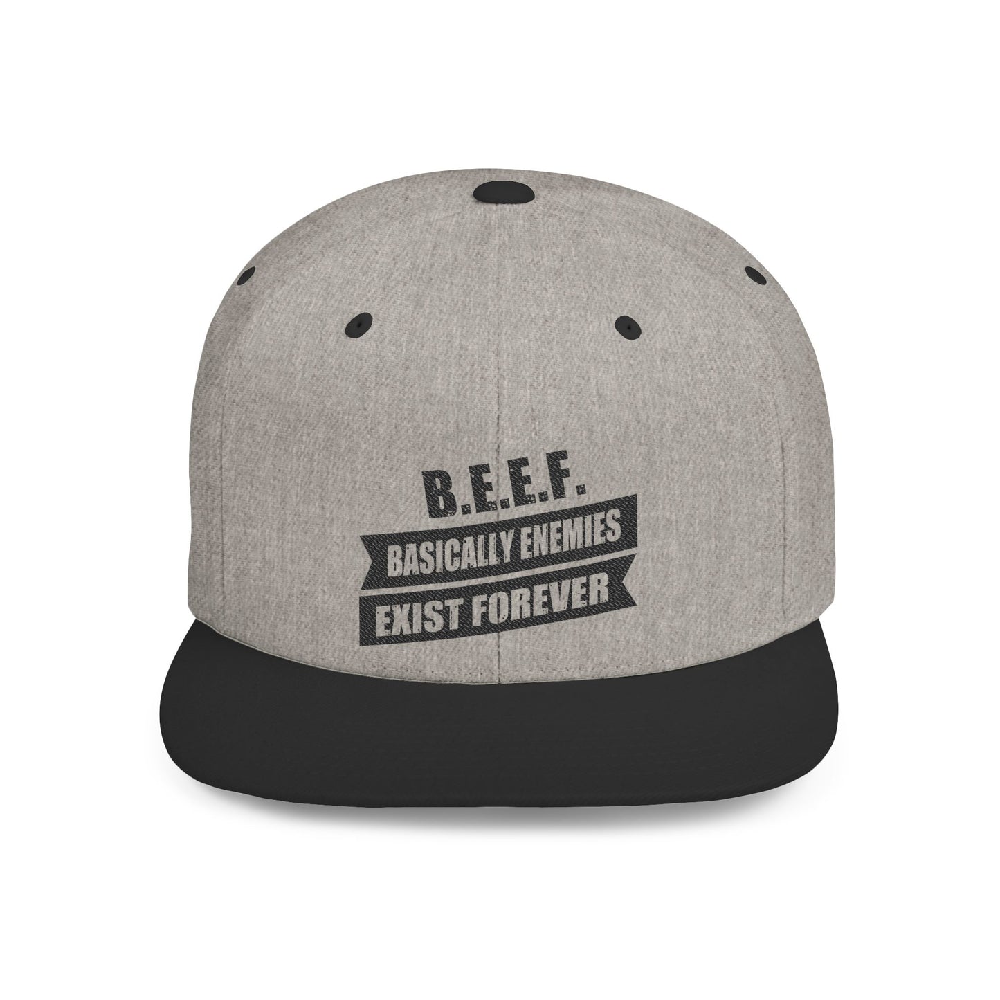 B.E.E.F. Snapback Hat, Cool Flat Bill Cap, Trendy Streetwear, Gift for Friends, Casual Accessories, Unisex Headwear