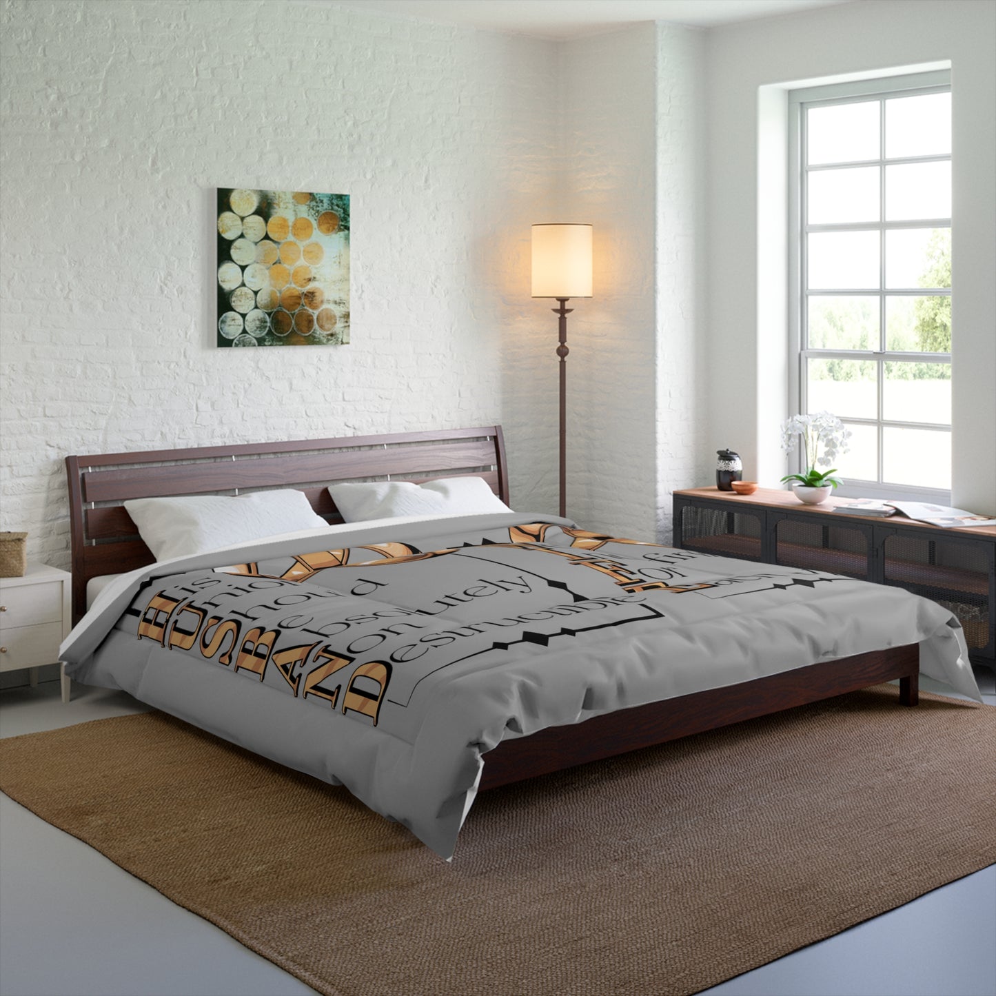 H.U.S.B.A.N.D. W.I.F.E. Couple Comforter, Wedding Gift, Anniversary Bedding, Love Decor, Cozy Bedroom Essentials