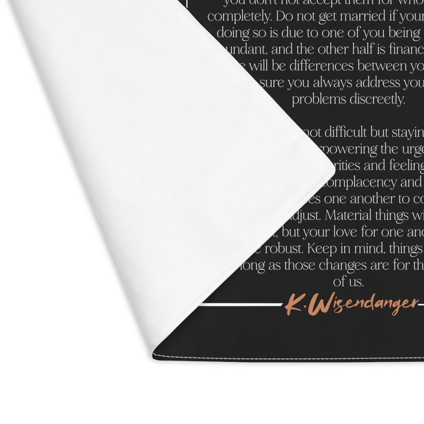 Wedding Vow Placemat — "We're Indefinitely For Each Other" Decorative Table Mat