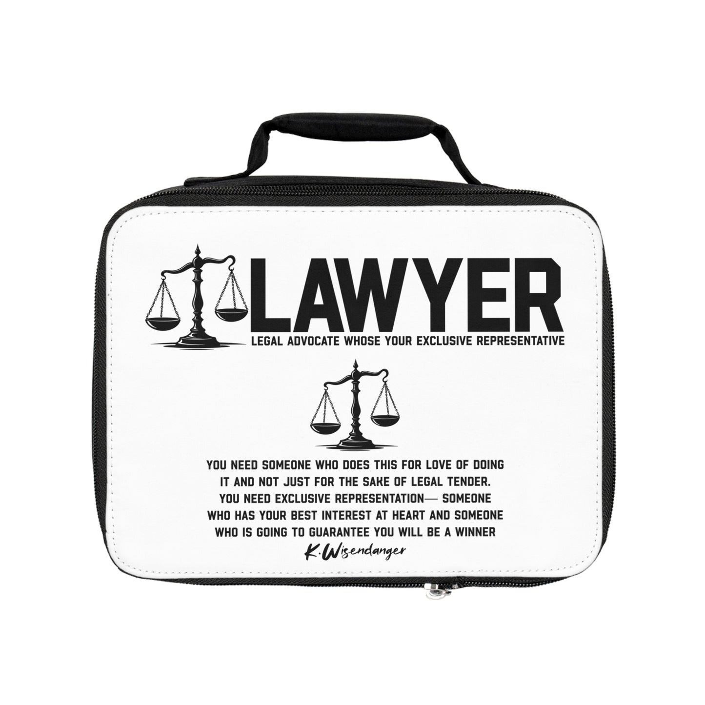 Lawyer Scales Lunch Bag – Legal Advocate Inscribed Tote for Attorneys