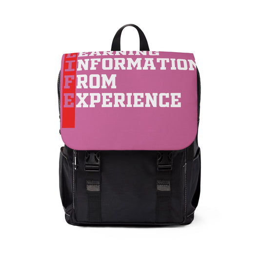 L.I.F.E. Inspirational Shoulder Backpack, Motivational Bag for Students, Casual Backpack for Travel, Unique Gift for Graduates, Everyday Use