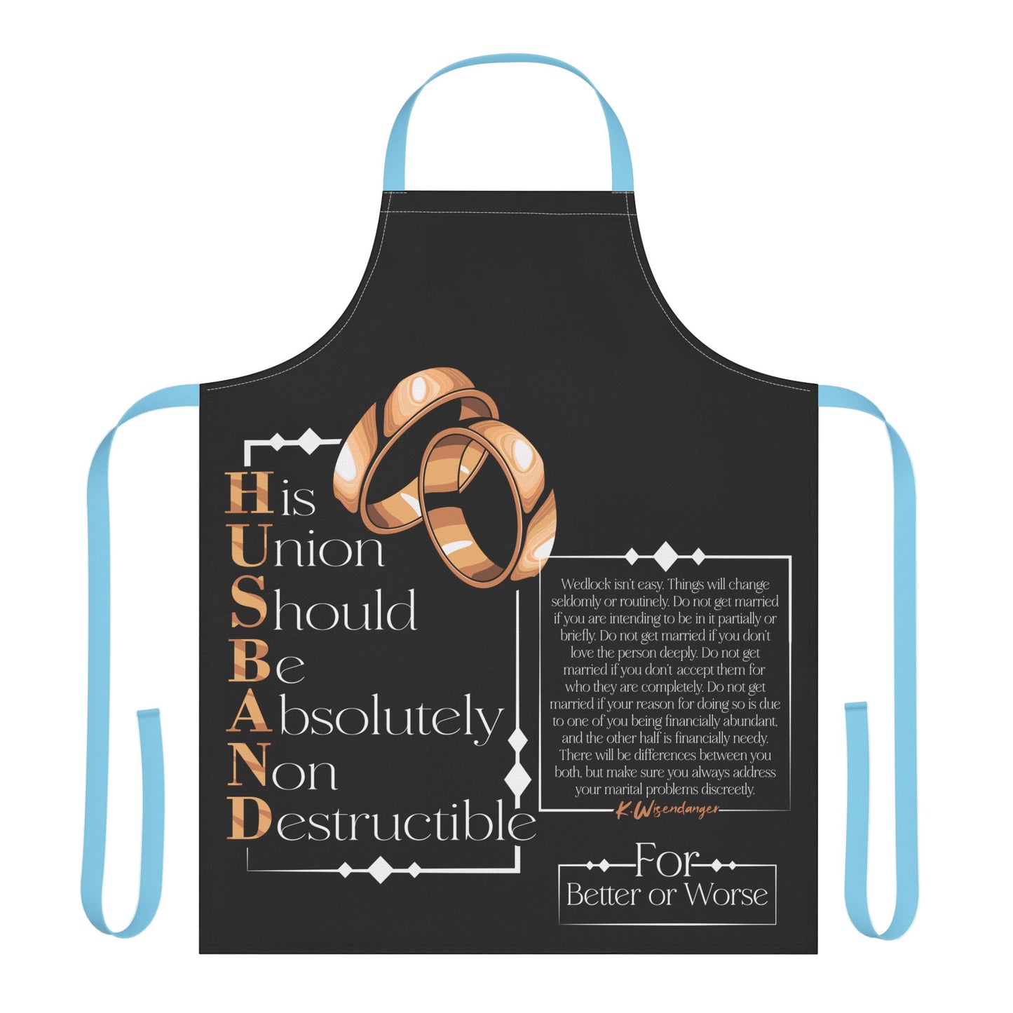 PREMIUM Wedding Vows Apron — 'His Union Should Be Absolutely Non Destructible' Bridal Shower & Anniversary Gift