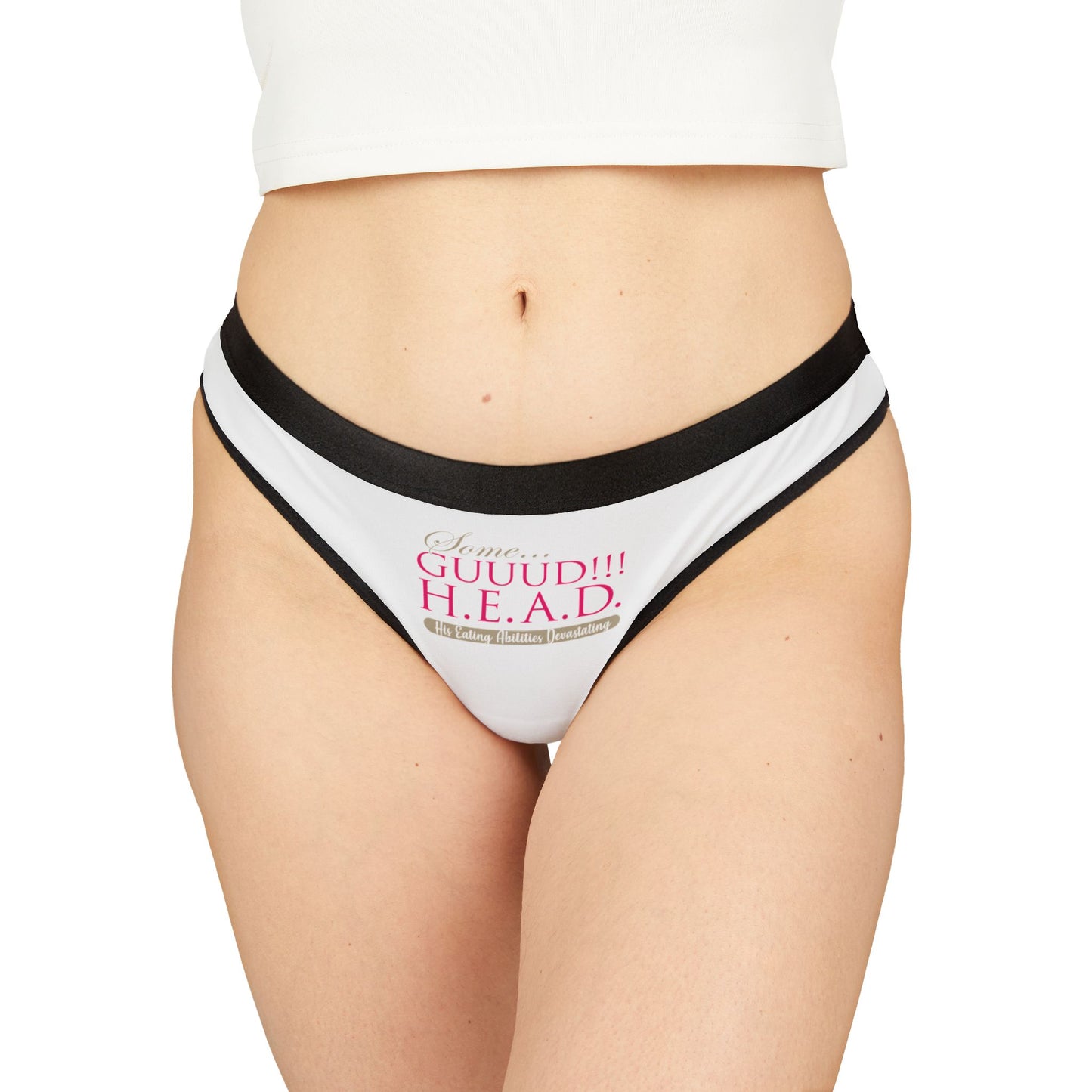 GUUUD! H.E.A.D. Playful Women's Thongs, Funny Lingerie, Gift for Her, Sassy Underwear, Bachelorette Party Favors