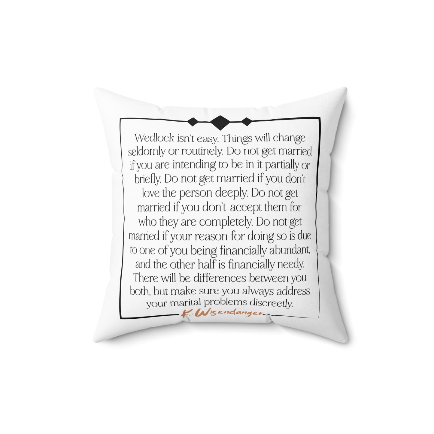 H.U.S.B.A.N.D. Elegant Wedding Pillow