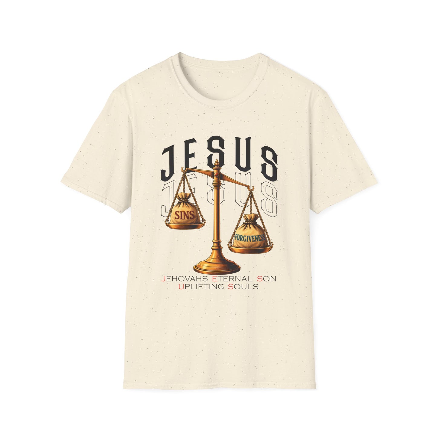 Jesus Scales T-Shirt — "Sins" vs "Forgiveness" Faith Graphic Tee