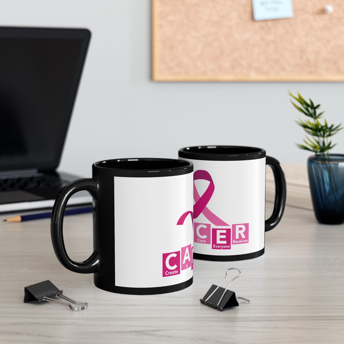 C.A.N.C.E.R. (Create A New Cure Everyone Receives) Empowering Cancer Awareness Mug | Support, Encouragement, Gift for Patients, Pink Ribbon, Hope & Strength