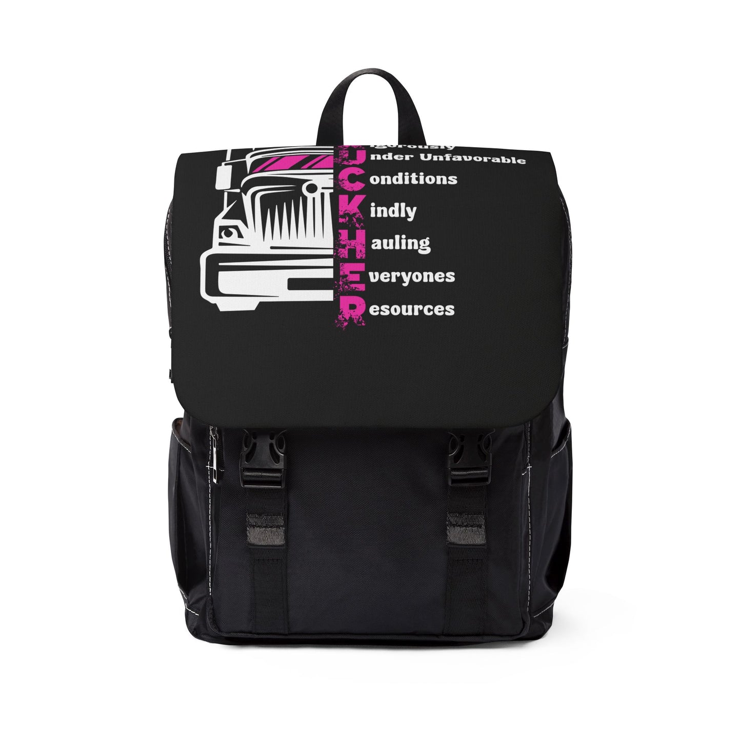 T.R.U.C.K.H.E.R. Unisex Casual Shoulder Backpack - Stylish Trucking Design, Perfect for Everyday Use