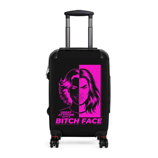 B.I.T.C.H. Face, Great Attitude Bitch Face Suitcase, Travel Bag, Fashionable Travel Gear, Unique Gift for Her