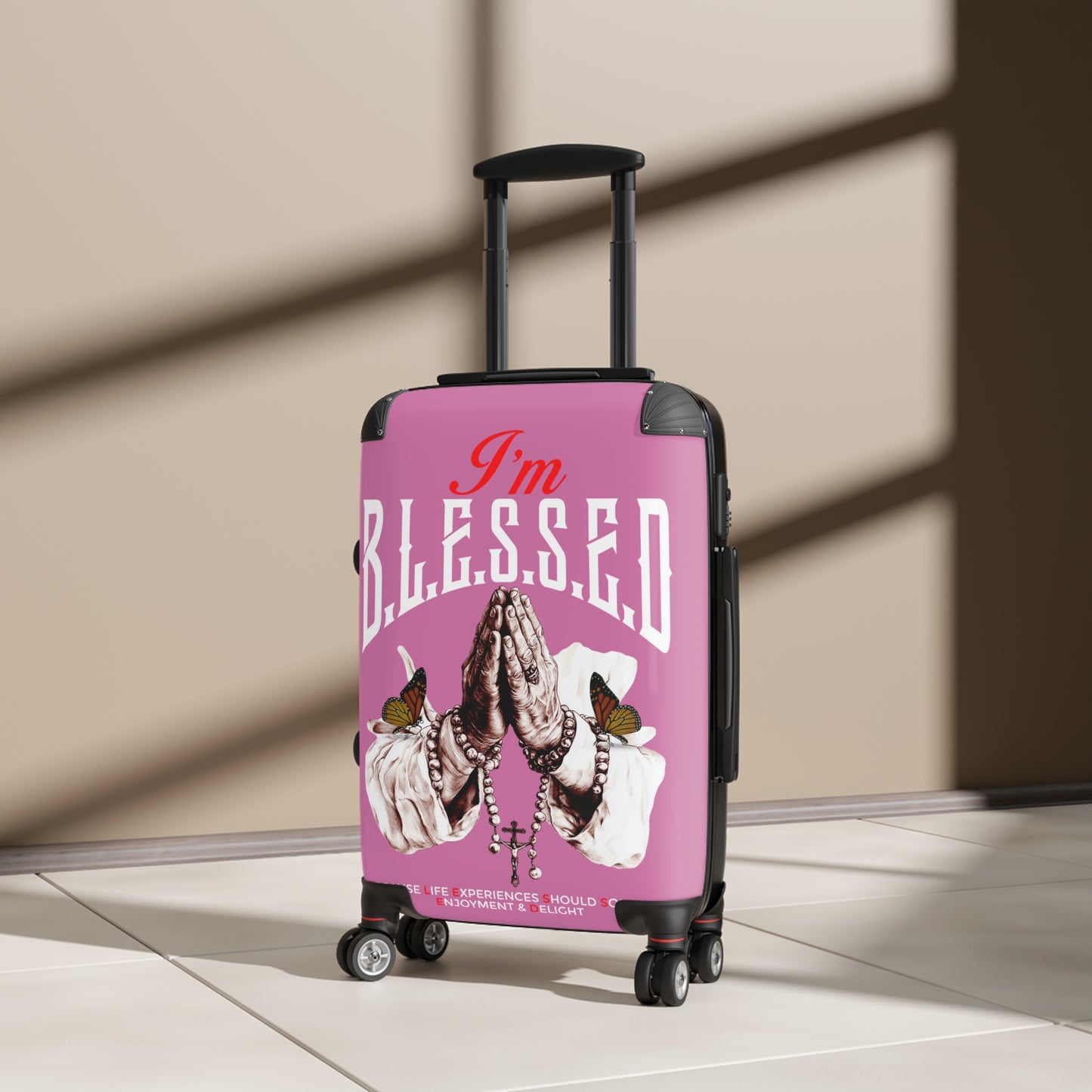 Blessed Suitcase - Traveler's Essential for Every Journey, Stylish Luggage, Inspirational Travel, Gifts for Adventurers, Blessings on the Go