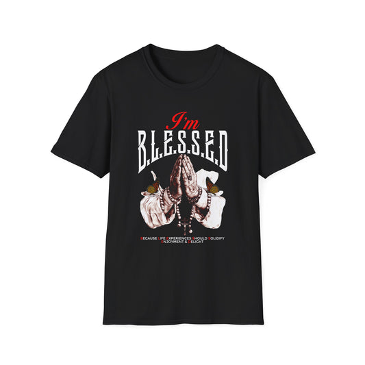 B.L.E.S.S.E.D. T-Shirt for Spirituality and Faith, Unisex Softstyle Tee