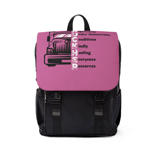 T.R.U.C.K.H.E.R. Casual Shoulder Backpack with Truck Design, Perfect for Truck Lovers