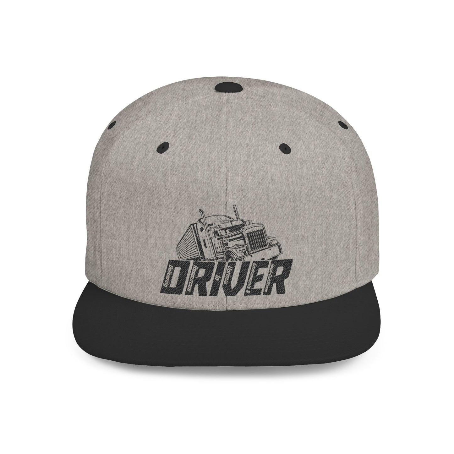 D.R.I.V.E.R. Flat Bill Snapback Hat | Cool Trucking Cap | Adjustable Men’s Hat | Gifts for Drivers | Fashionable Graphic Cap