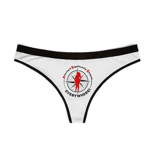 A.S.S. Everywhere (Alluring Significantly Shapely) Women's Thongs - Funny Lingerie, Feminine Underwear, Gift for Her