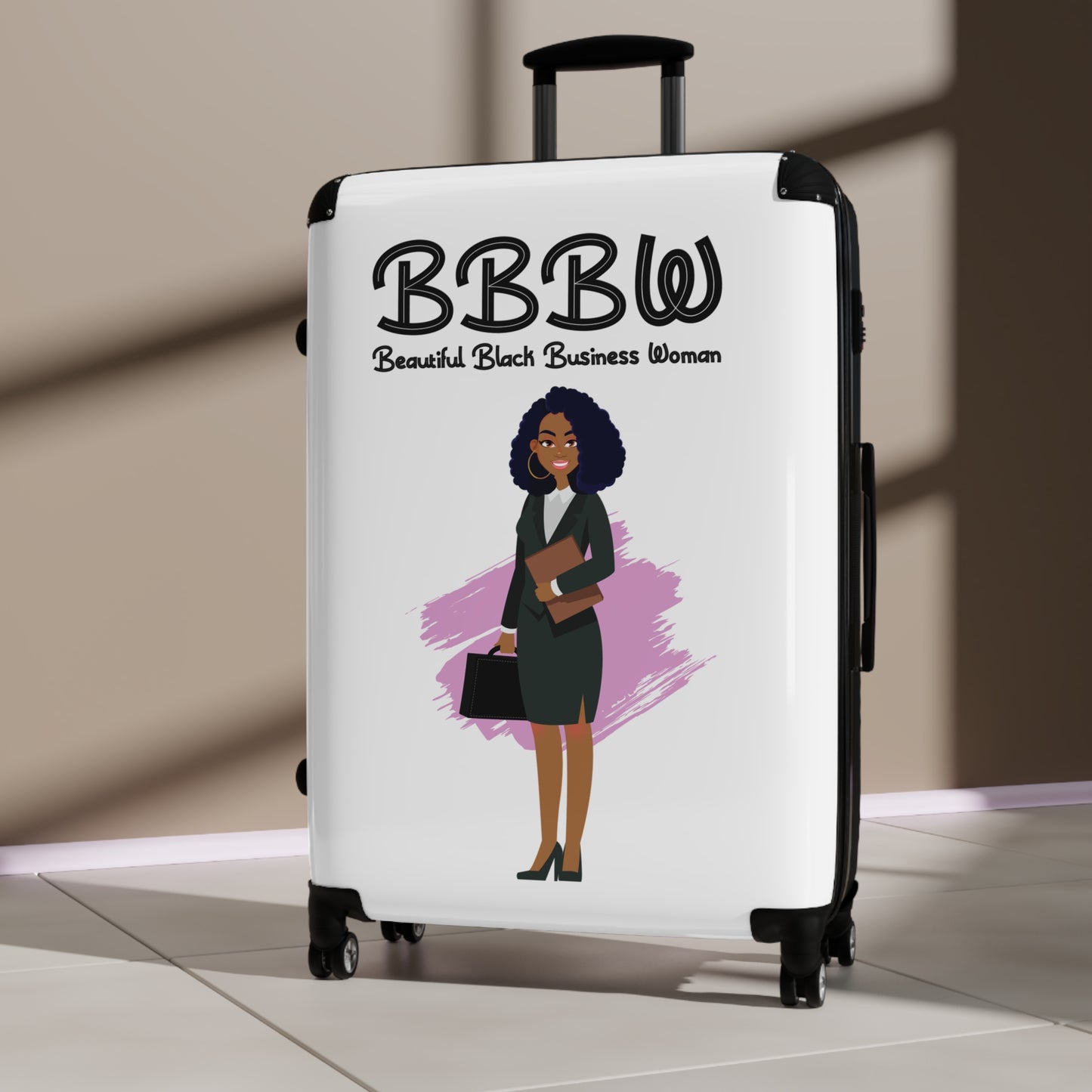 B.B.B.W. Stylish Travel Suitcase for Empowered Women, Custom Luggage, Inspirational Business Travel, Gift for Entrepreneurs