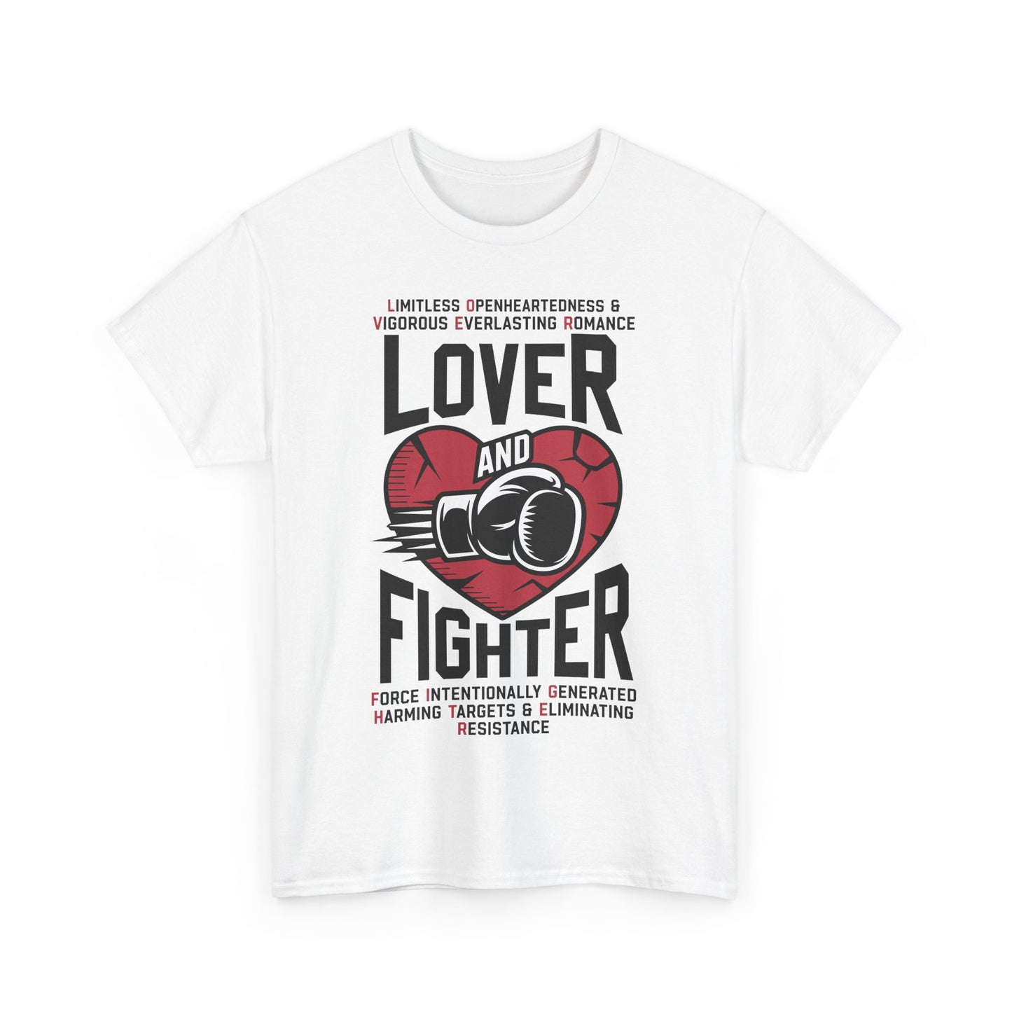 Lover & Fighter Unisex Tee, Inspirational Cotton Shirt, Motivational Graphic Tee, Unique Gift for Fighters, Activewear for Him/Her