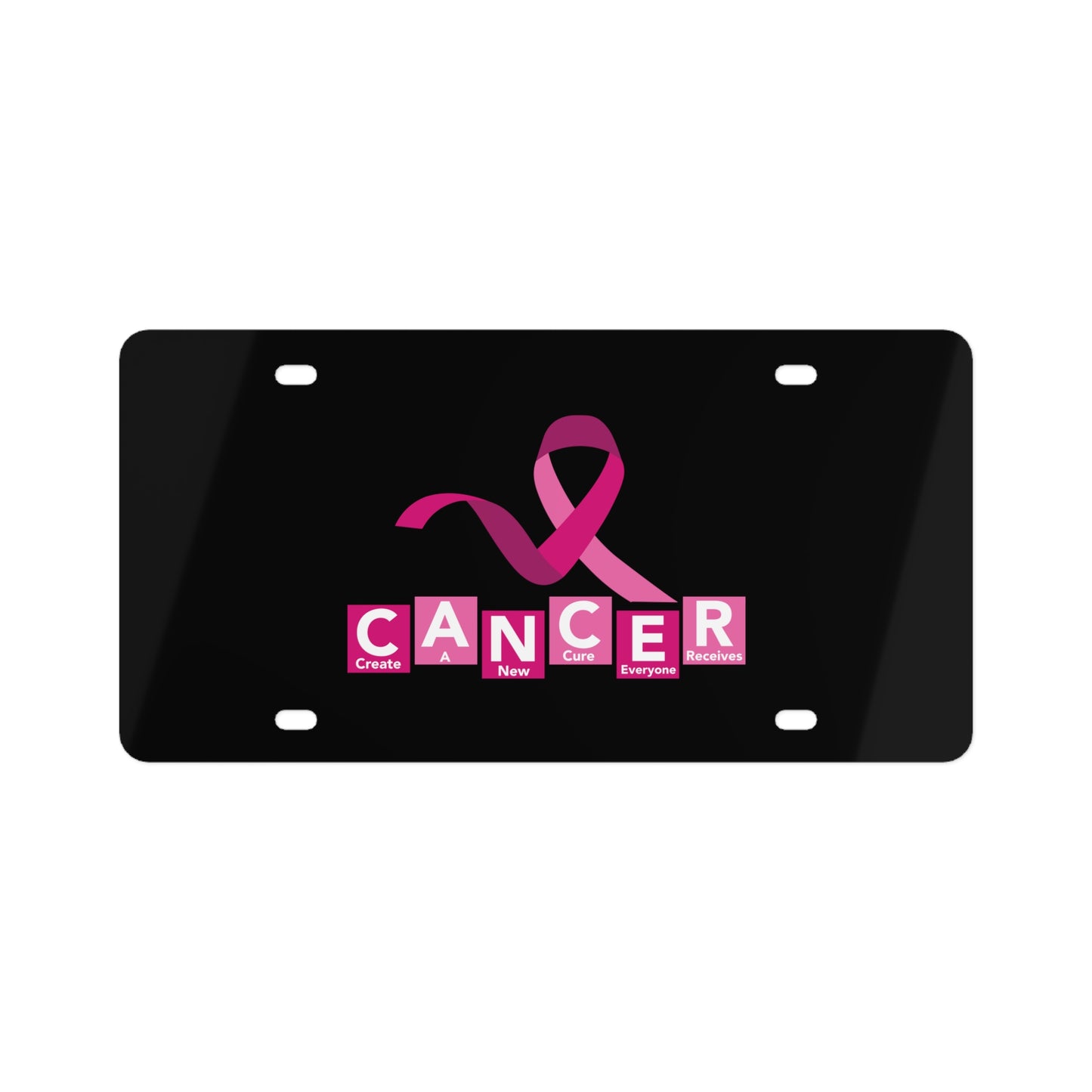 Breast Cancer Awareness License Plate — Pink Ribbon Support Plate