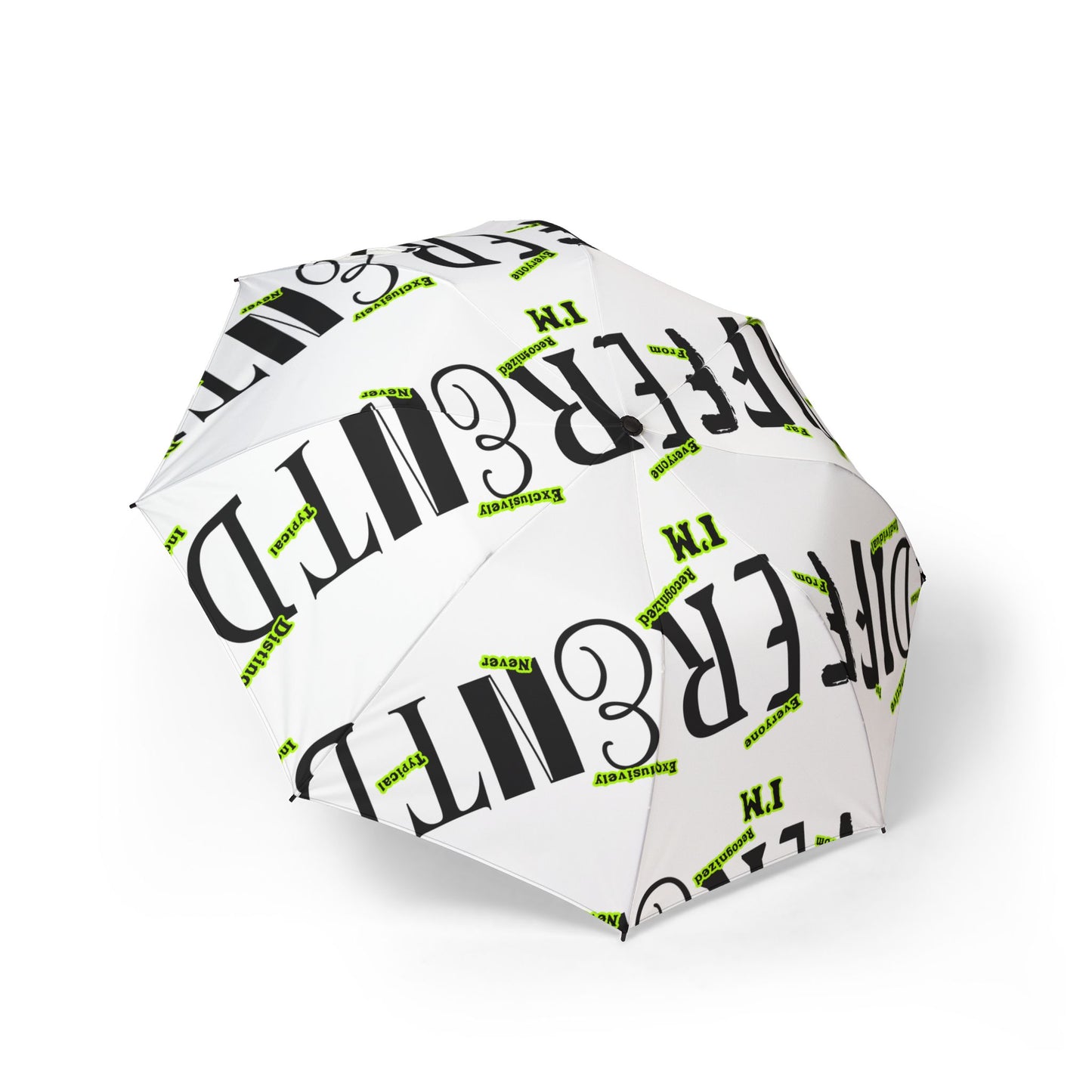 I'M D.I.F.F.E.R.E.N.T. Foldable Umbrella — Bold 'Retired' Typography Design