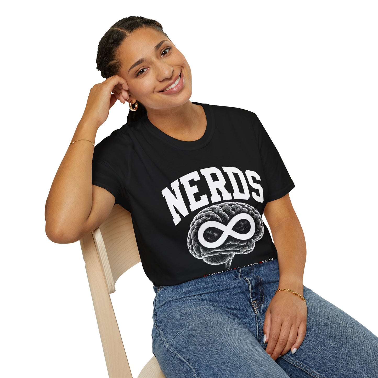 Nerds Brain Infinity Graphic T-Shirt — Funny Retro Smart Pride Tee