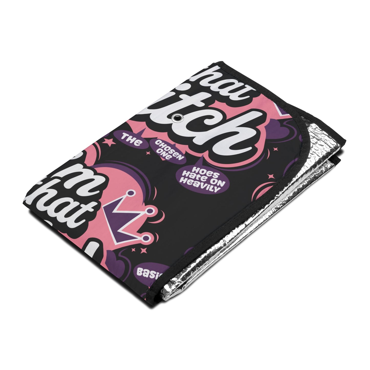 I'm That Bitch Car Sun Shade – Bold Pink Crown Auto Sunshade
