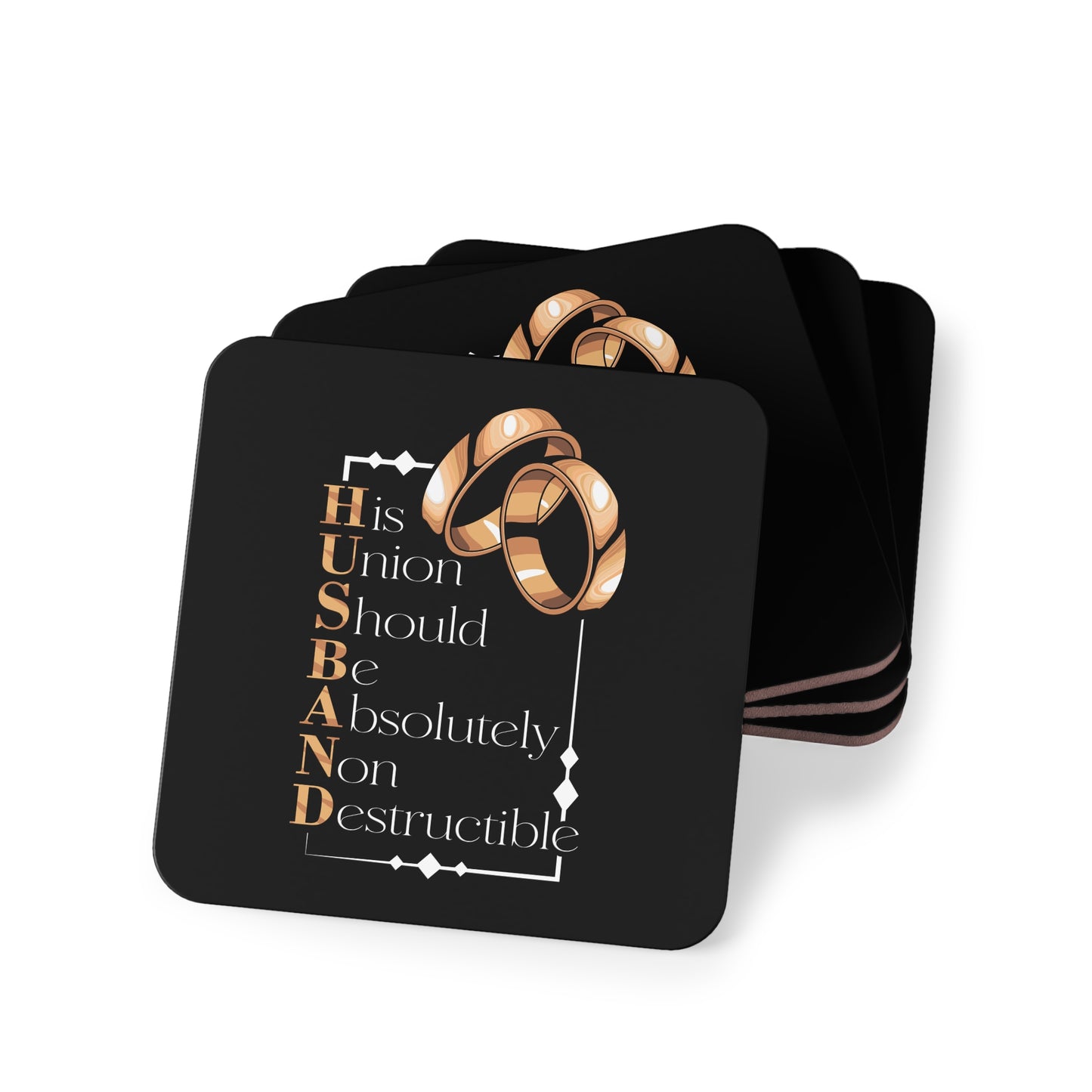 Husband Wedding Rings Coaster — 'His Union Should Be Absolutely Non Destructible' Drink Coaster