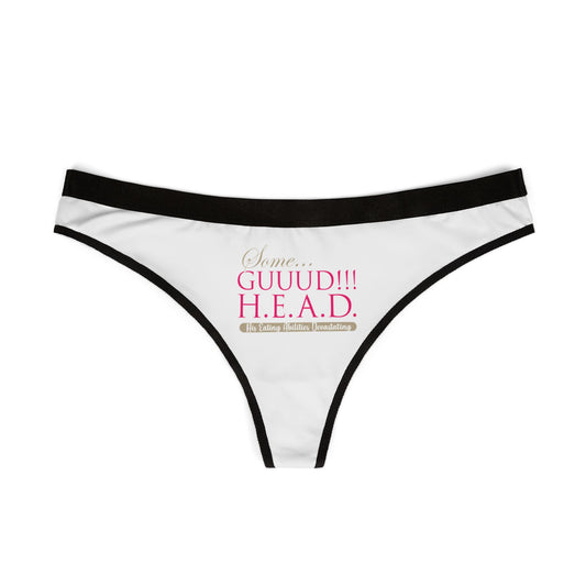 GUUUD! H.E.A.D. Playful Women's Thongs, Funny Lingerie, Gift for Her, Sassy Underwear, Bachelorette Party Favors