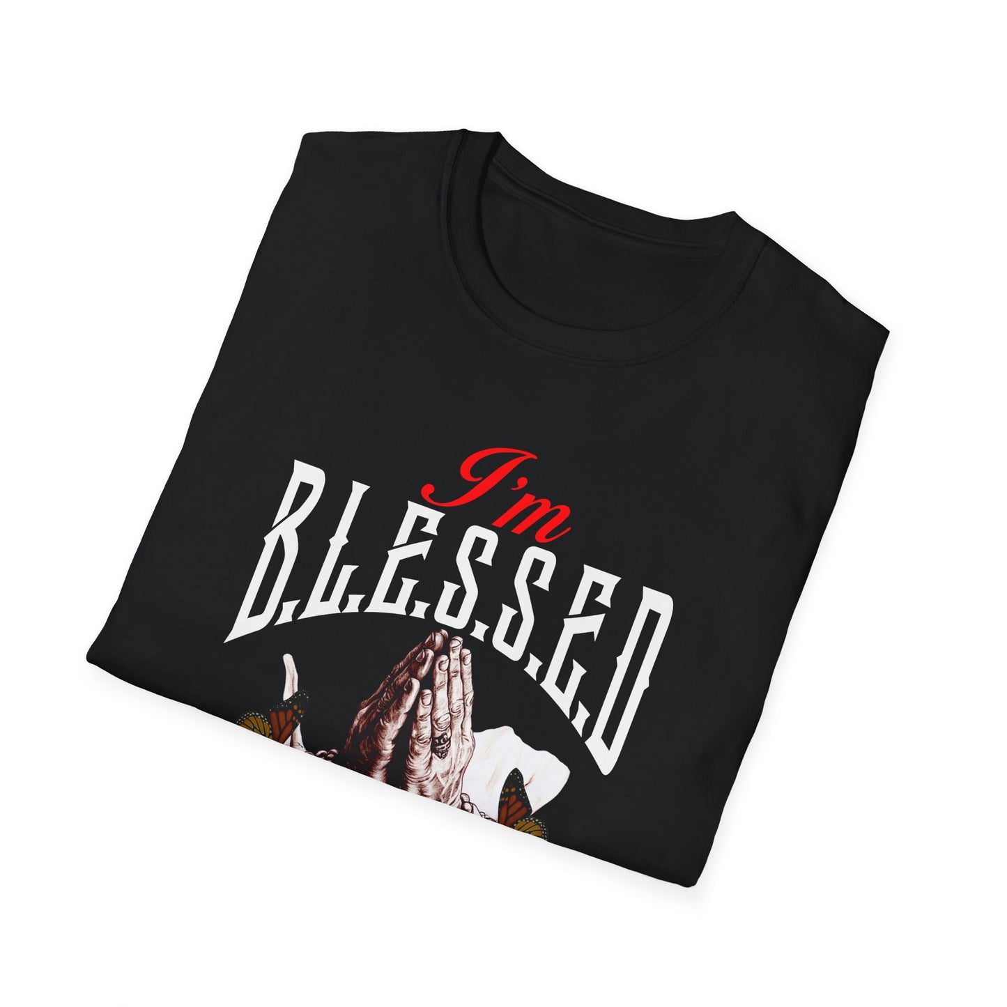 B.L.E.S.S.E.D. T-Shirt for Spirituality and Faith, Unisex Softstyle Tee
