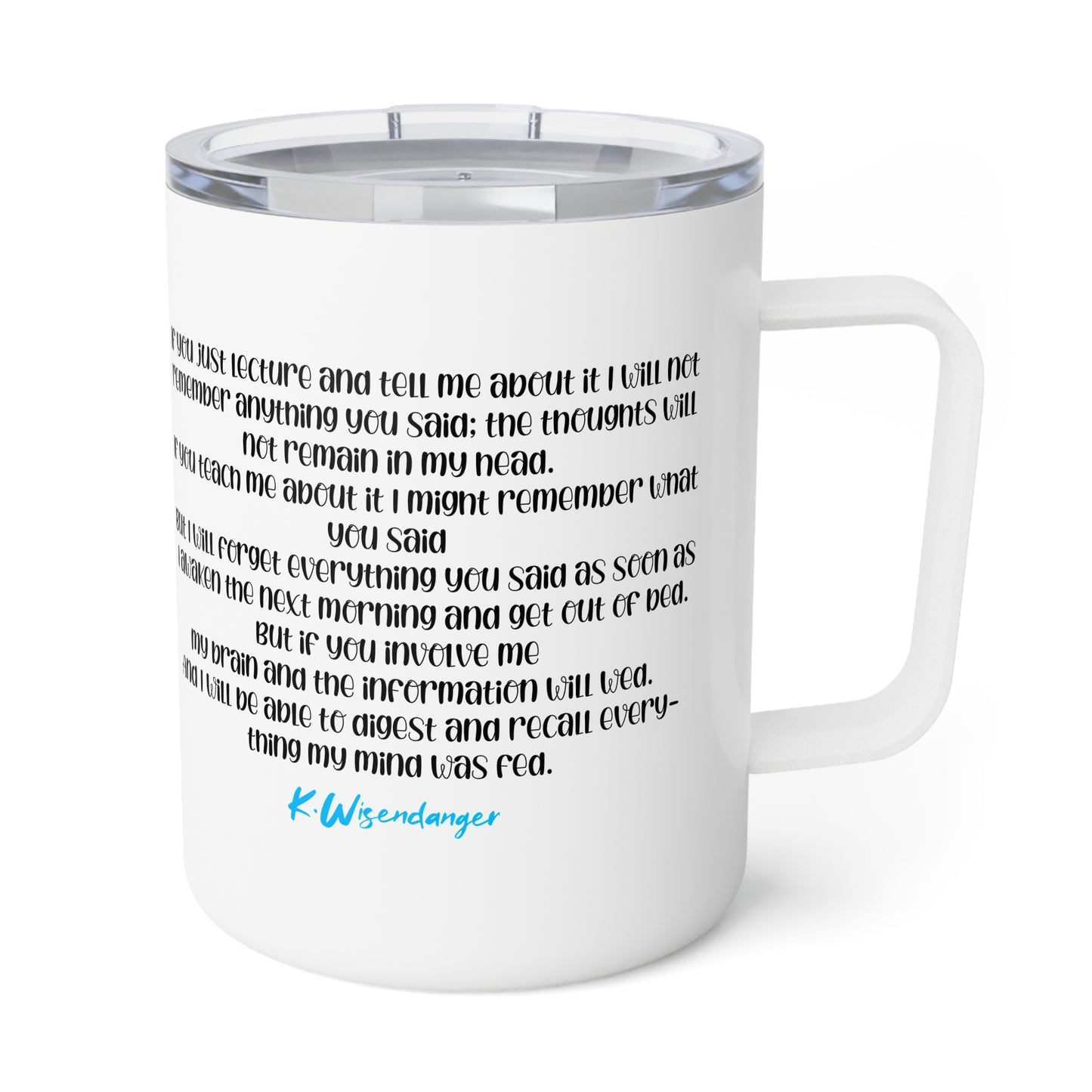 T.E.A.C.H.E.R. Insulated Teacher Coffee Mug, Fun Gift for Educators, Teacher Appreciation, Customizable, Cute Classroom Mug