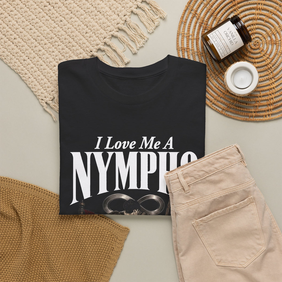 Nympho Graphic Tee — 'I Love Me a Nympho' Retro Devil Design