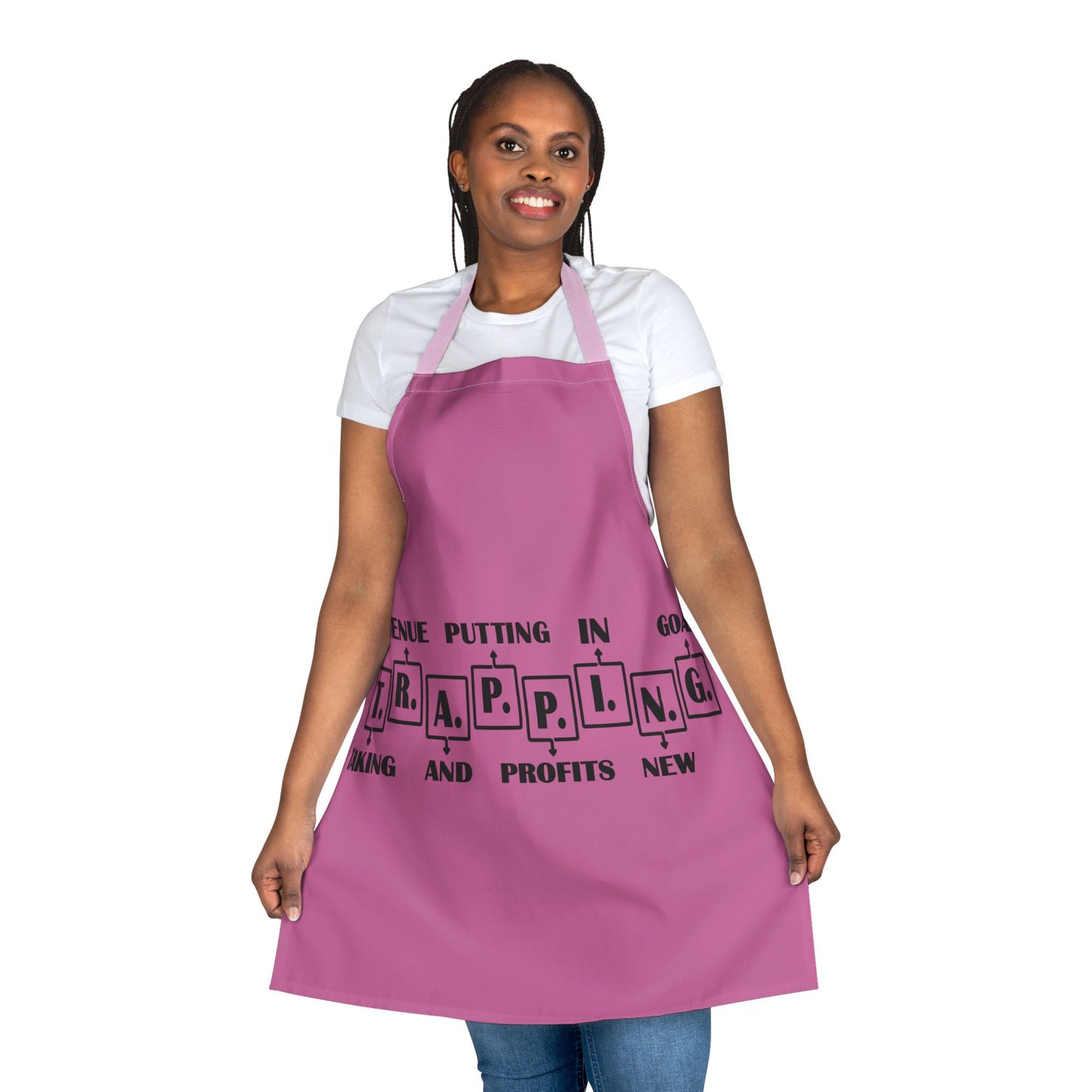Apron — “T.R.A.P.P.I.N.G.” Chef Apron with Motivational Business Word Art