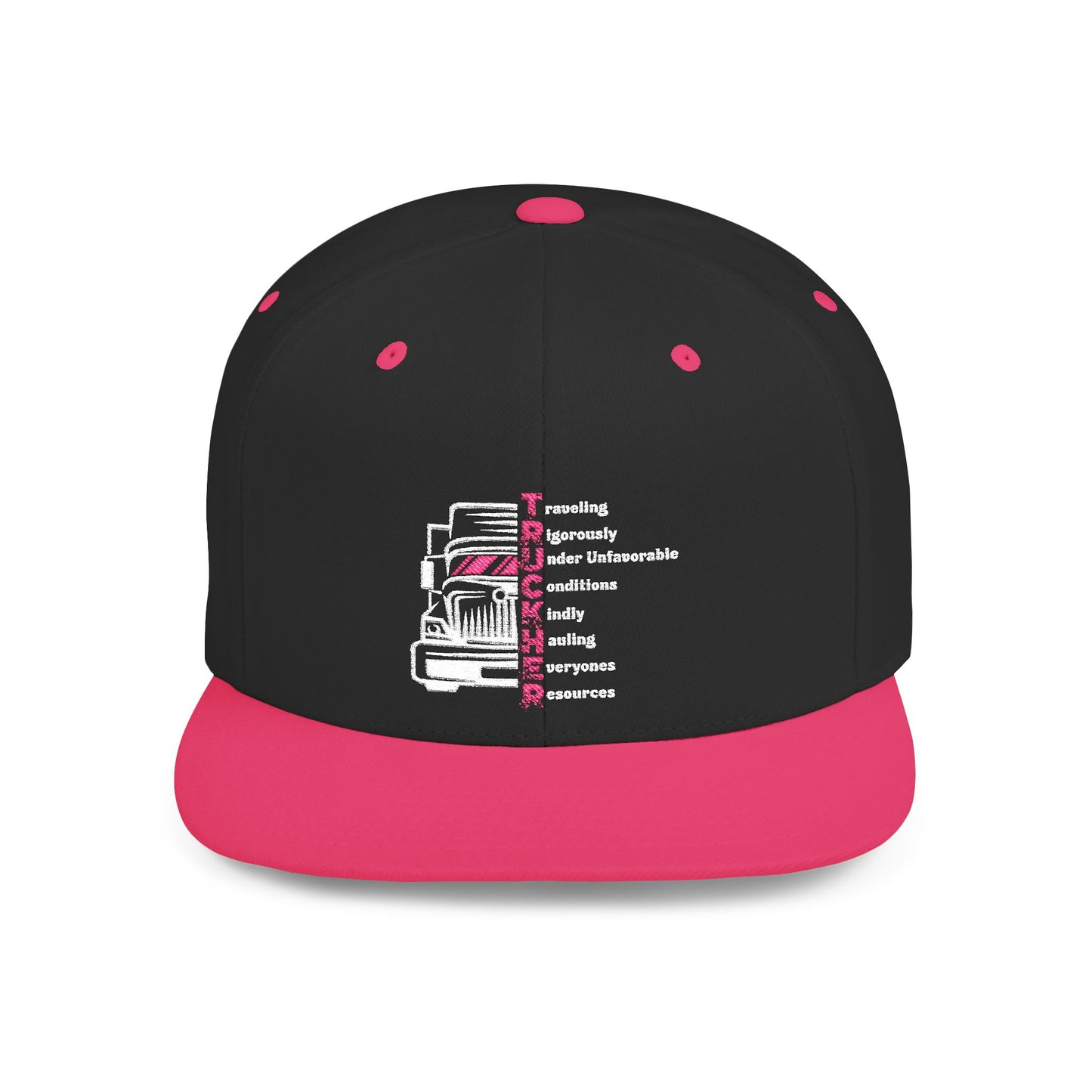 T.R.U.C.K.H.E.R. Flat Bill Snapback Hat, Trendy Cap for female truck drivers, Perfect Gift for Birthdays