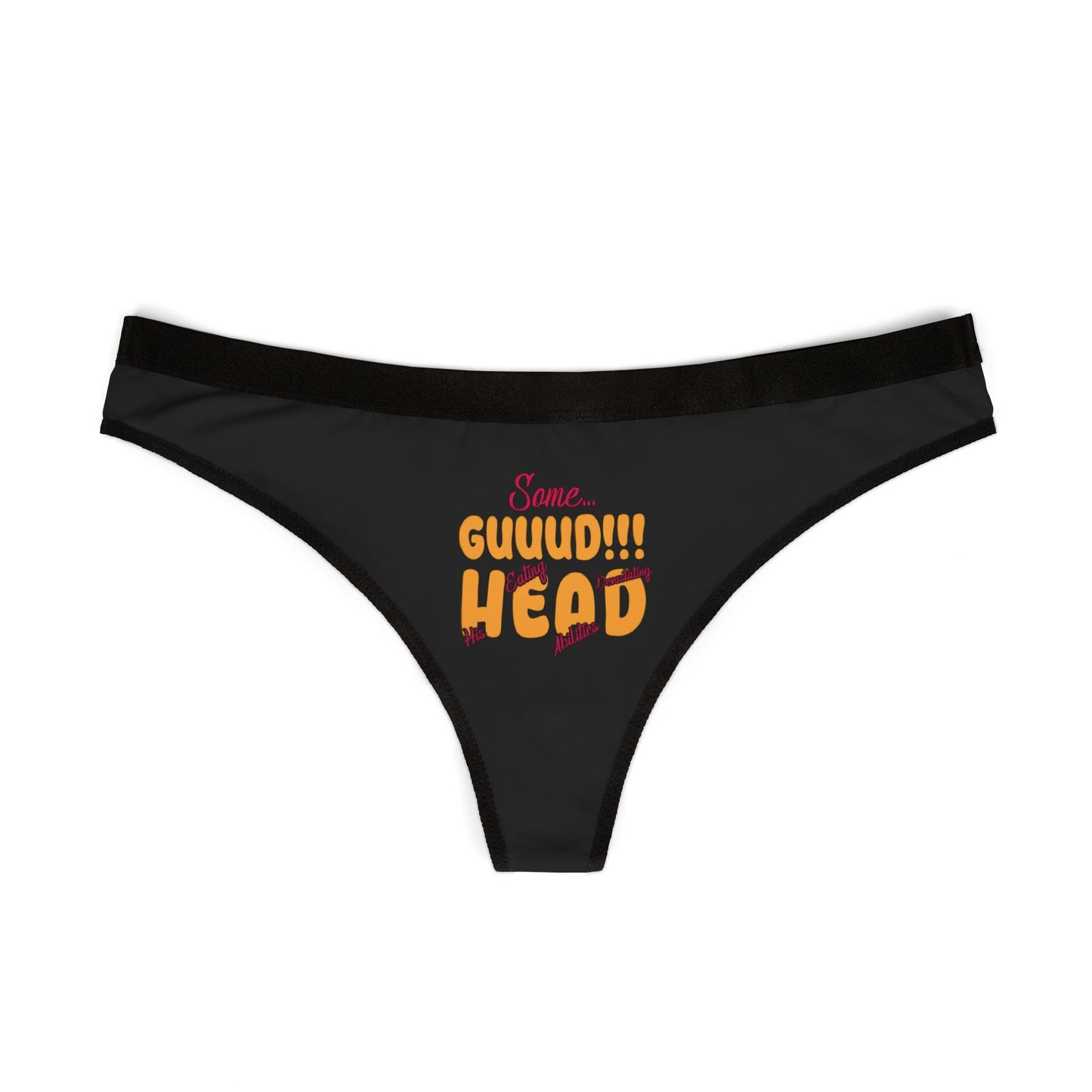 GUUUD! H.E.A.D. Sassy Women's Thongs, Fun Lingerie, Bold Cheeky Underwear, Everyday Essentials, Gift for Her, Comfortable Intimates