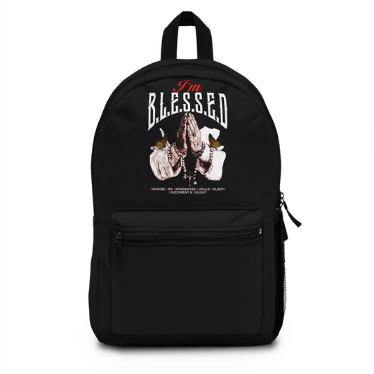 B.L.E.S.S.E.D. Graphic Backpack for Everyday Use, Back-to-School Bag, Travel Gear, Stylish Book Bag, Unique Gift Idea