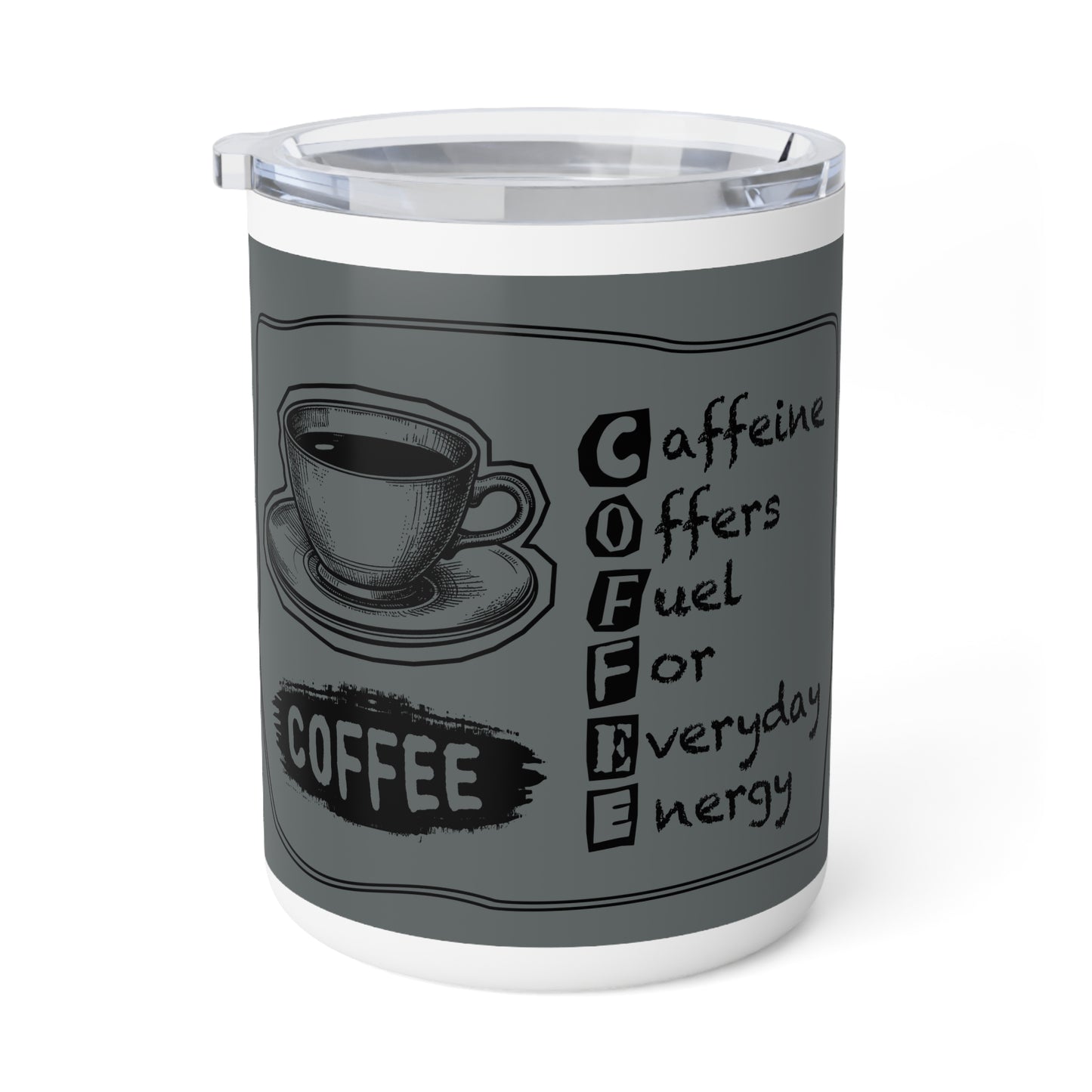 C.O.F.F.E.E. (Caffeine Offers Fuel For Everday Energy) Insulated Coffee Mug - Personalized Gift, Hot Beverage Container, Travel Mug, Coffee Lover's