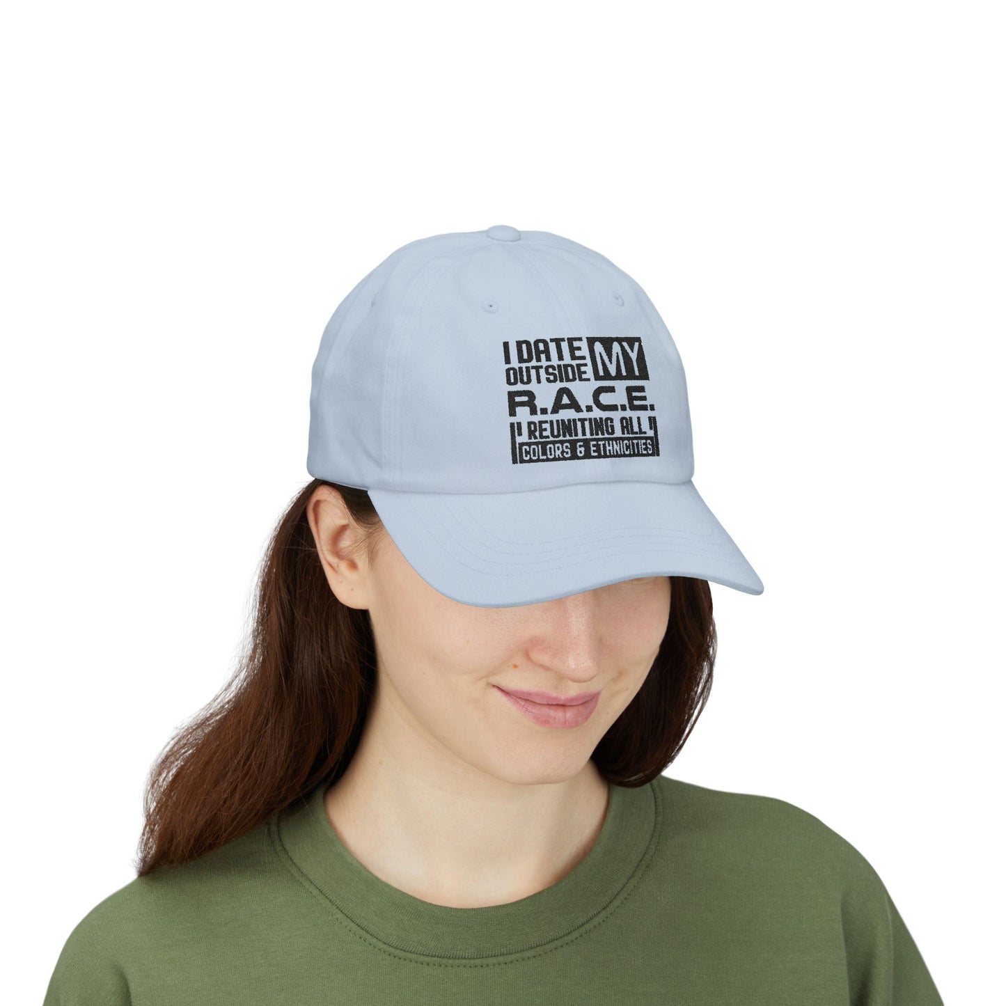 I Date Outside My R.A.C.E. Unisex Hat for All Cultures, Celebrations, Everyday Wear