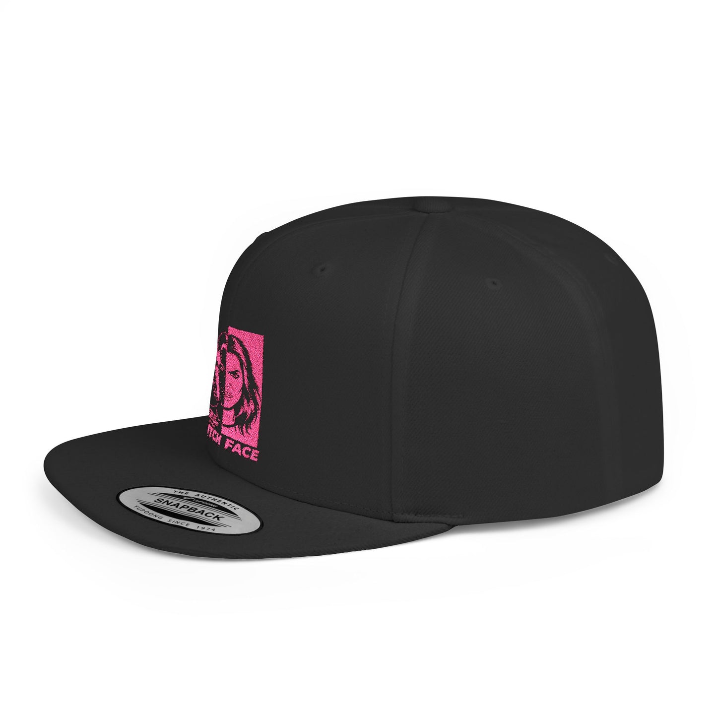 B.I.T.C.H. F.A.C.E. Flat Bill Snapback Hat | Trendy Hat for Bold Statement, Unique Fashion Headwear