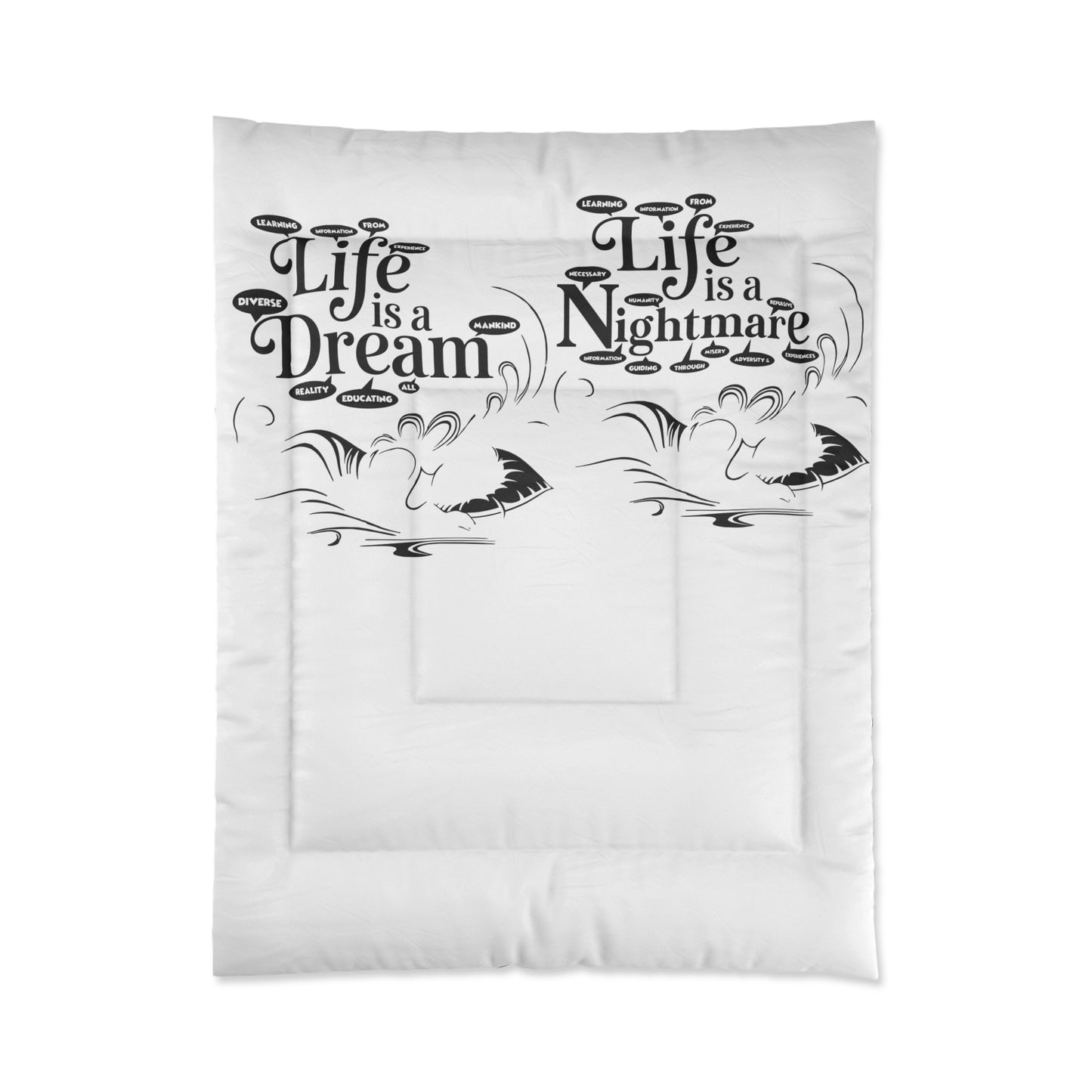 Dream & Nightmare Comforter - Cozy Bedding for Bedroom, Home Decor, Gift for Homeowners, Minimalist Style, Bedroom Essentials