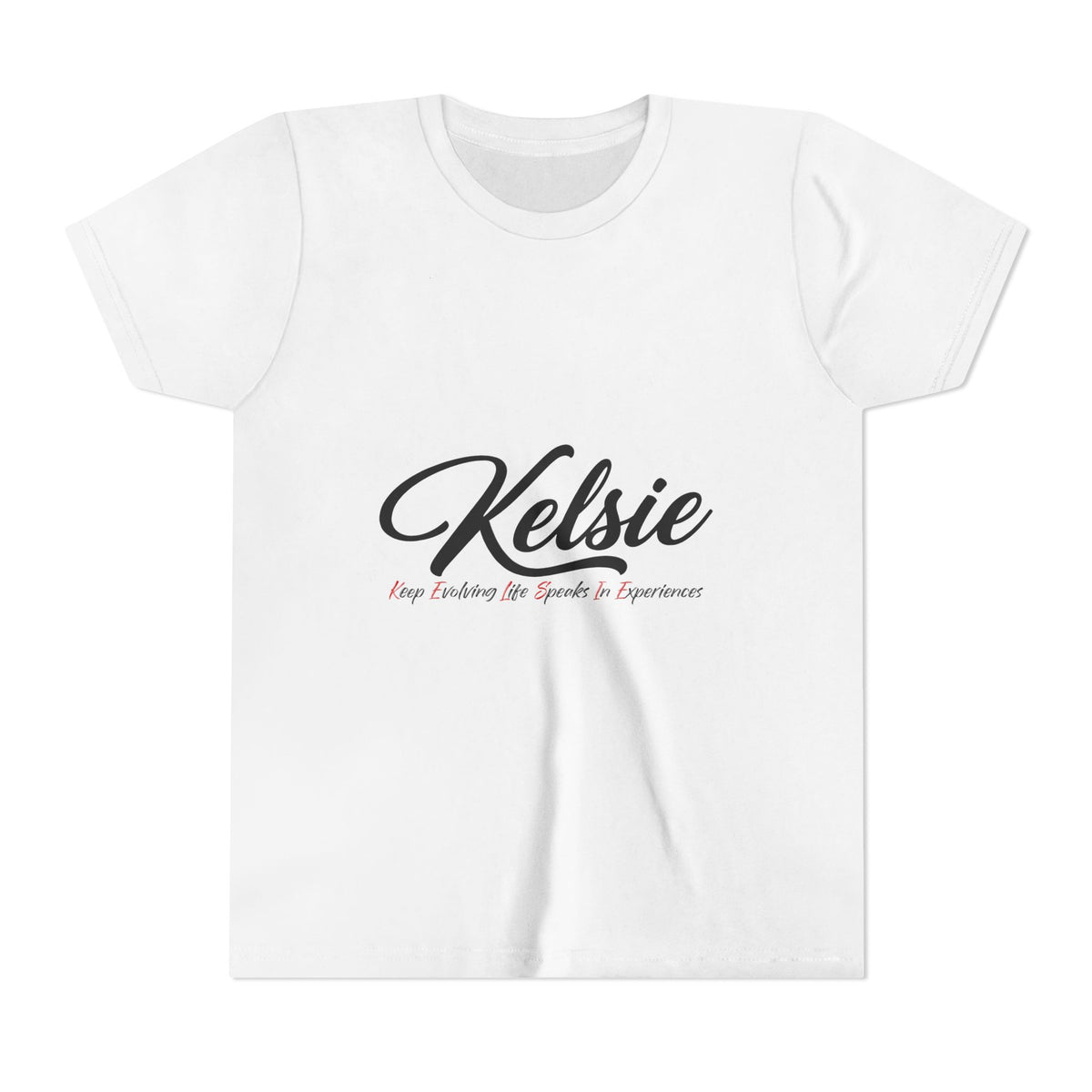 Kelsie Youth Tee – Personalized Name Script Kids Shirt