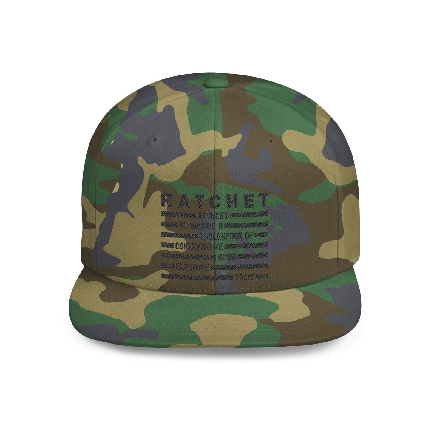 R.A.T.C.H.E.T. Flat Bill Snapback Cap  - Perfect for Street Style, Outdoor Events, & Casual Wear
