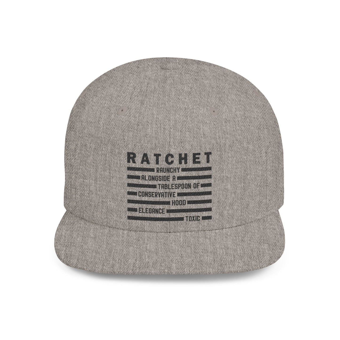 R.A.T.C.H.E.T. Flat Bill Snapback Cap  - Perfect for Street Style, Outdoor Events, & Casual Wear