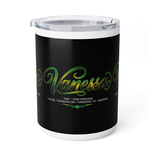 Vanessa Personalized 10oz Insulated Coffee Mug – Custom Name Travel Mug