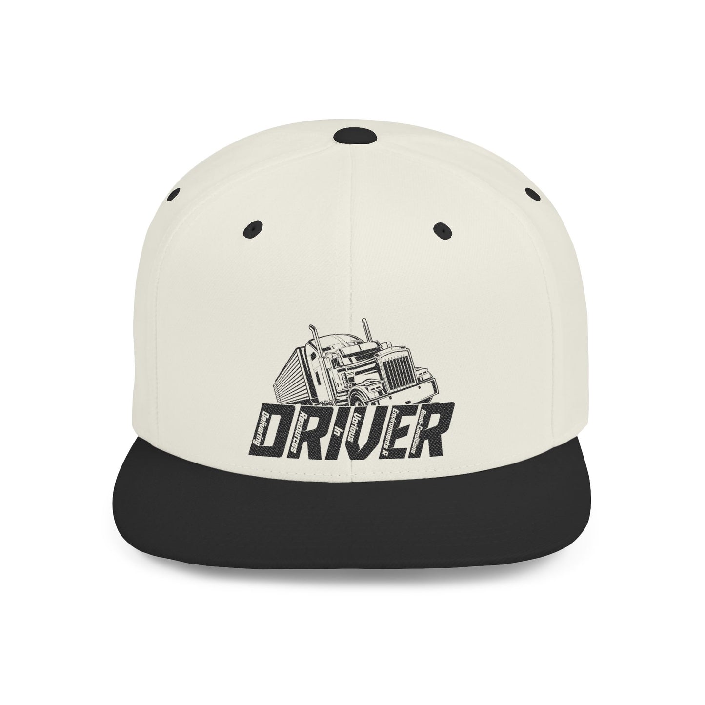 D.R.I.V.E.R. Flat Bill Snapback Hat | Cool Trucking Cap | Adjustable Men’s Hat | Gifts for Drivers | Fashionable Graphic Cap