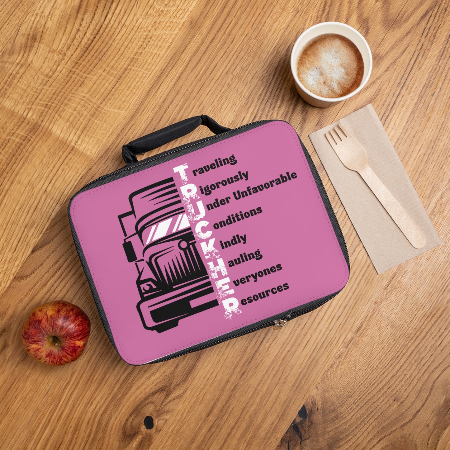 Truck Driver Lunch Bag — 'TRUCKHER' Acronym Design (Traveling Rigorously Under Unfavorable Conditions Kindly Hauling Everyone's Resources)
