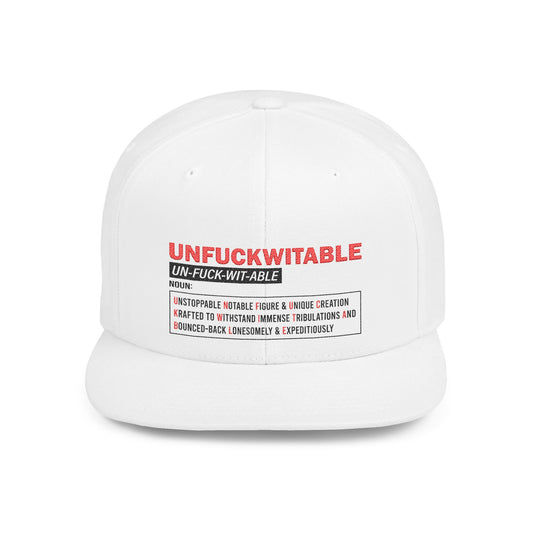 U.N.F.U.C.K.W.I.T.A.B.L.E. Flat Bill Snapback Hat | Bold Statement Cap, Fashion Accessory, Unique Gift, Casual Wear, Trendy Headwear