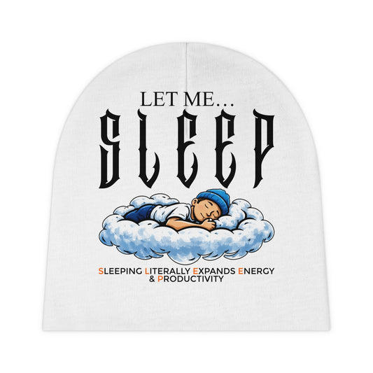 Baby Beanie — "Let Me Sleep" Cute Sleeping Baby Cloud Infant Hat