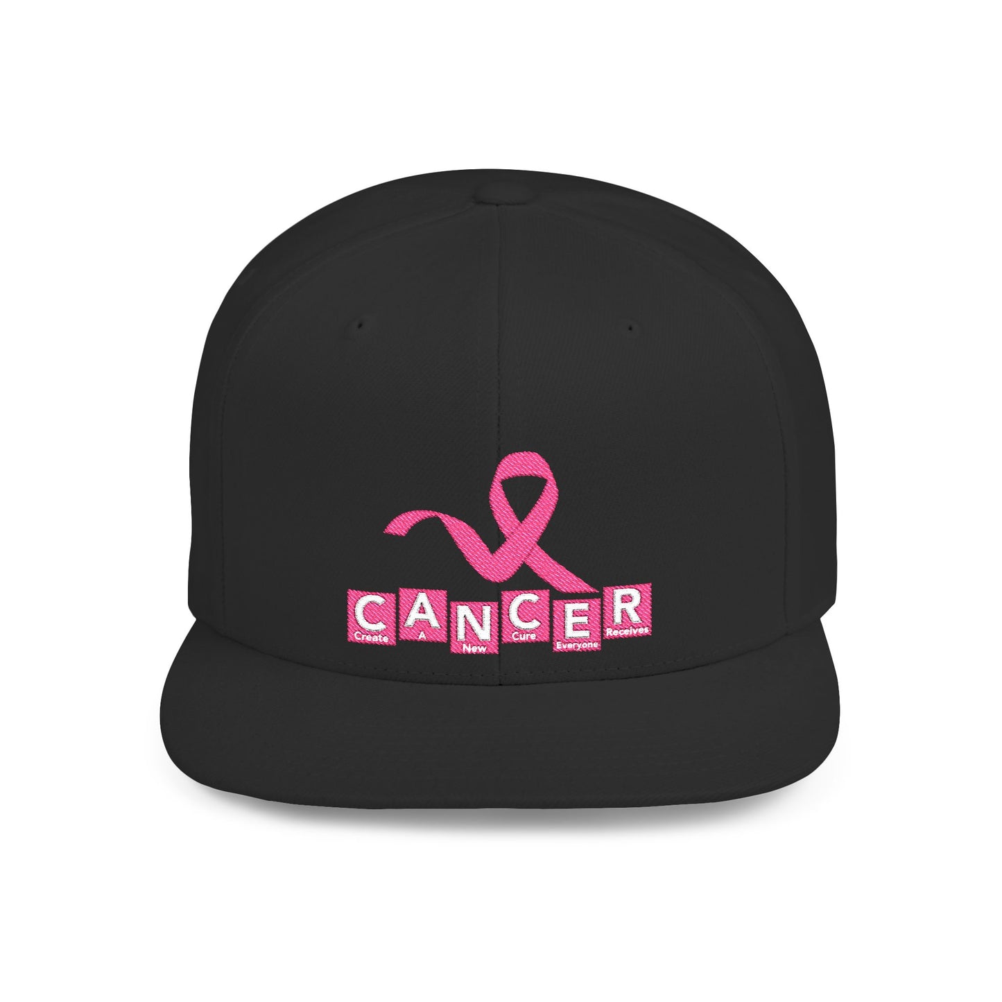 Breast C.A.N.C.E.R. Awareness Flat Bill Snapback Cap, Supportive Hat, Gift for Cancer Survivors, Advocacy Merchandise, Fundraising Events