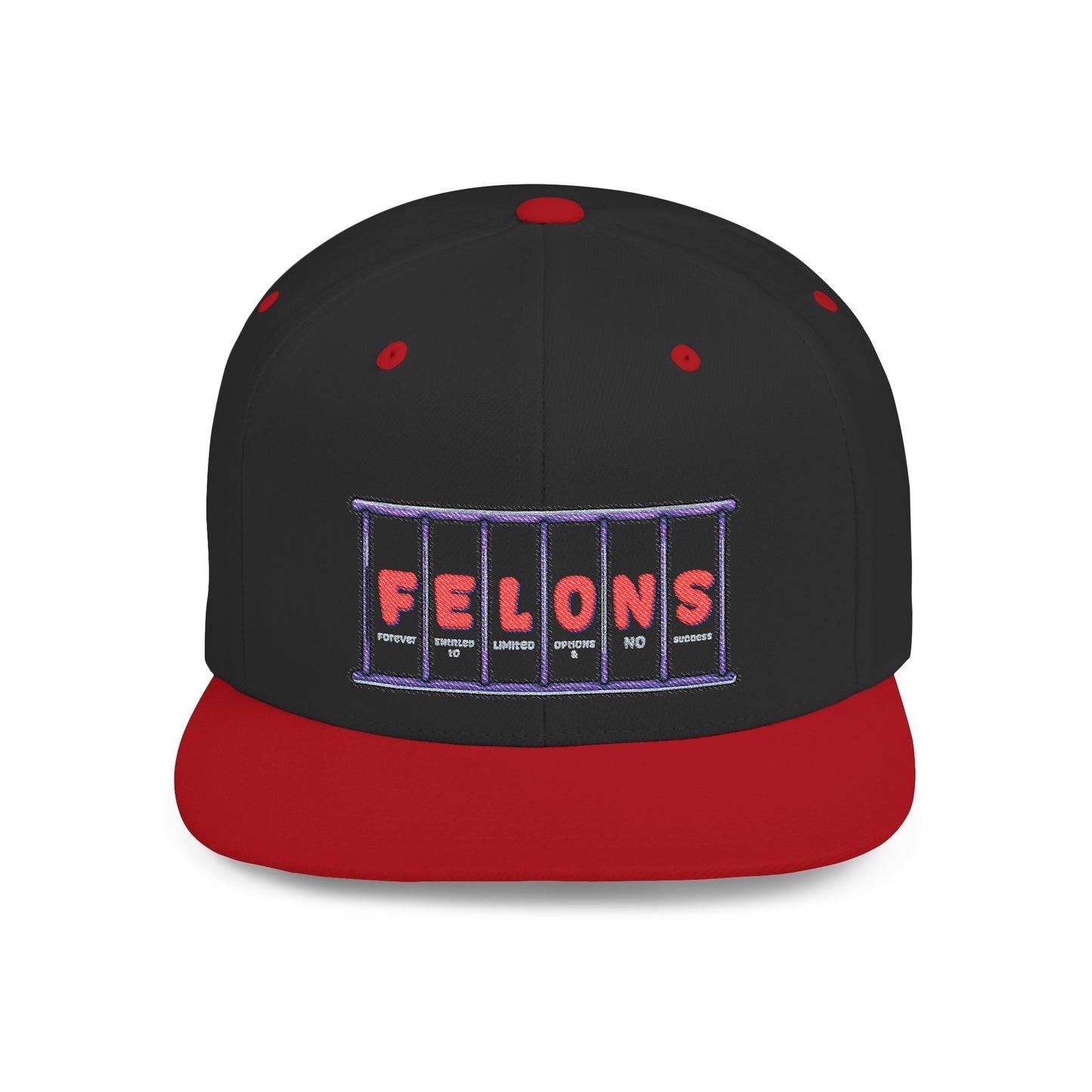 F.E.L.O.N.S. Flat Bill Snapback Hat | Stylish Streetwear, Hip Hop Fashion, Unique Gift for Friends, Casual Everyday Wear, Trendy Accessory