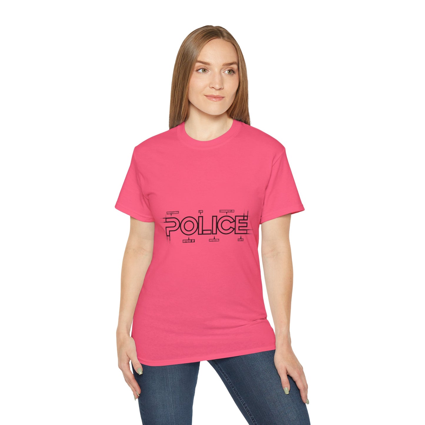 P.O.L.I.C.E. "Professional Officer of Law Improving Communities On Earth" Statement Tee - Ultra Cotton T-Shirt for Everyday Style